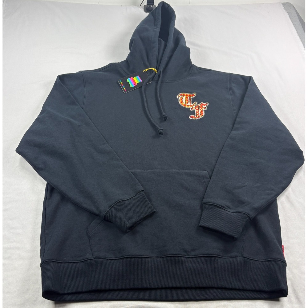 Teddy Fresh Hoodie Mens XL Black Pullover Sweatshirt Embroidered Logo NEW